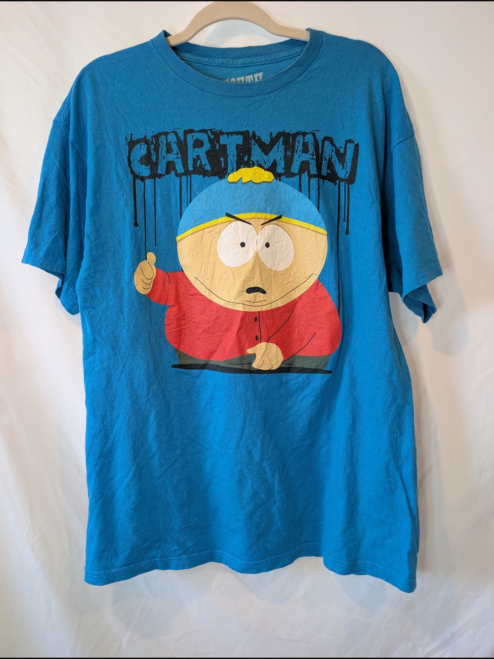 Cartman Graphic Tee - Blue‎ Short Sleeve Shirt XXL